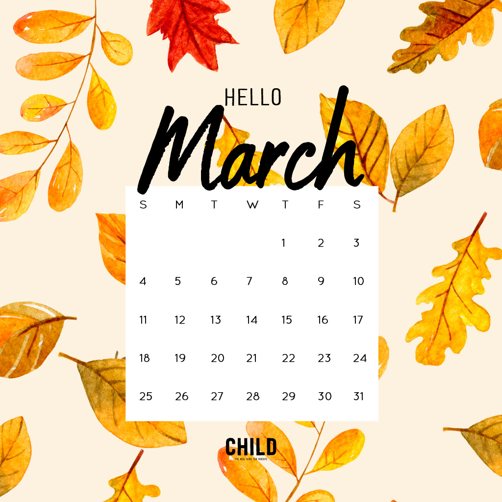 your free march calendar