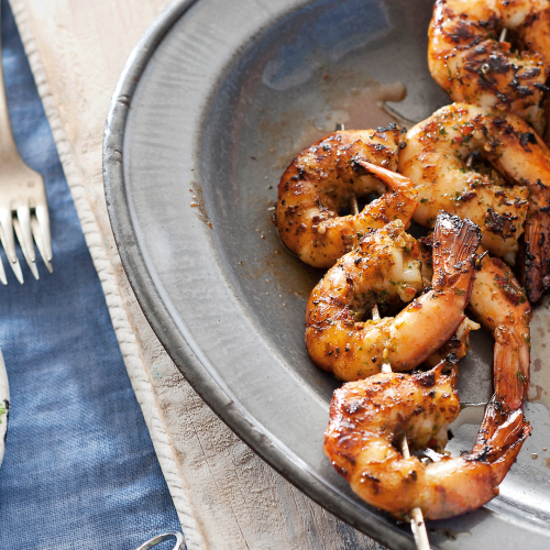 Barbecued Asian Prawns With Noodle Salad