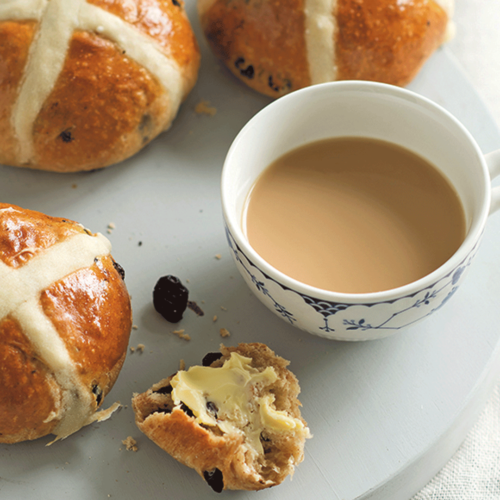 Dried Cherry + Chocolate Hot Cross Buns