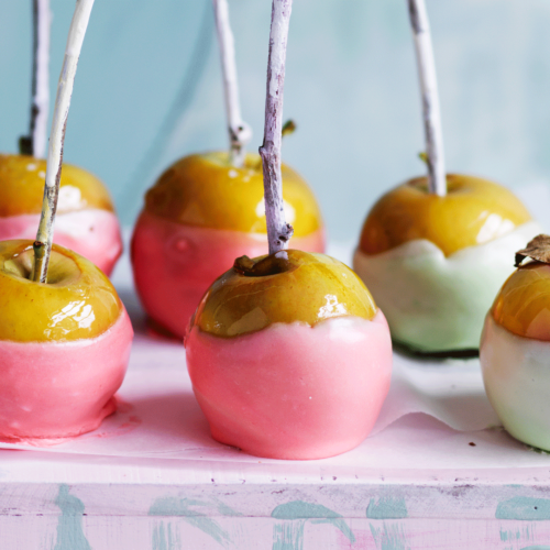 Pretty Pastel Toffee Apples