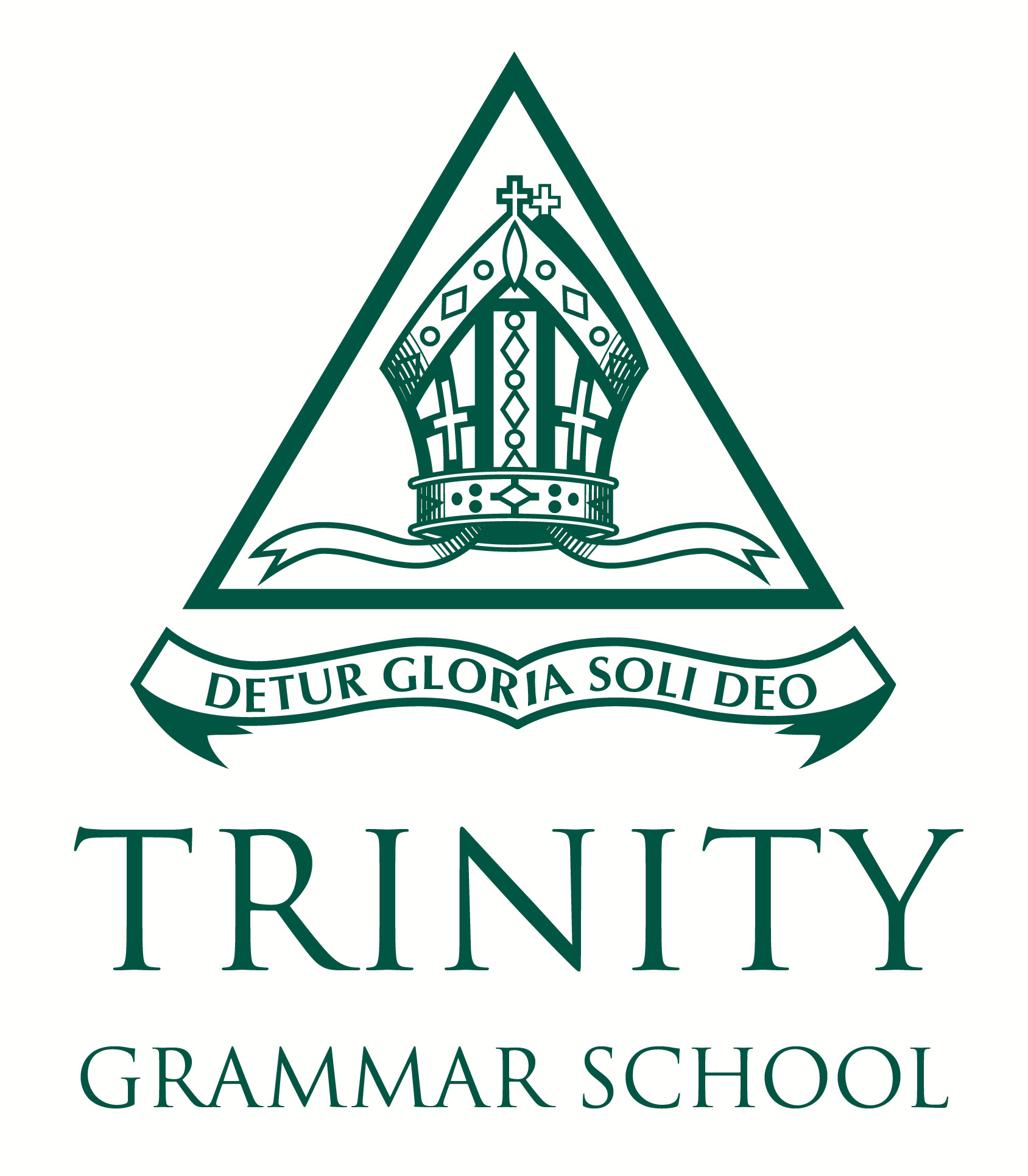 Trinity-Grammar_crest_stacked_green