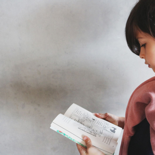 boy reading a book