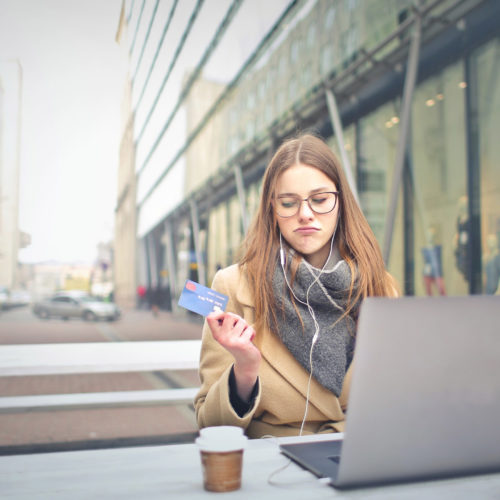 woman shopping online