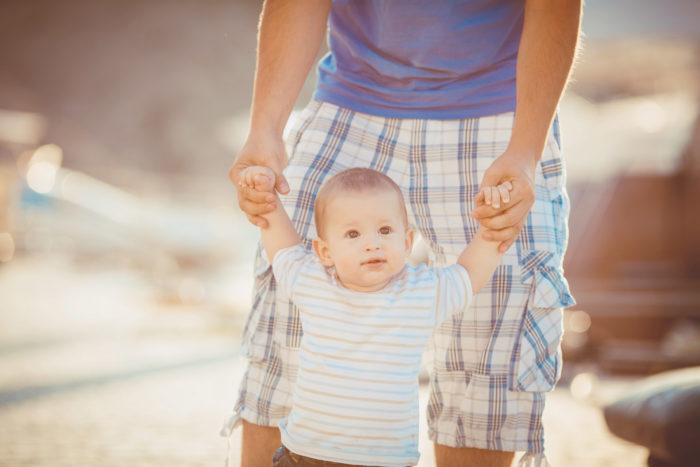 cute toddler learning to walk