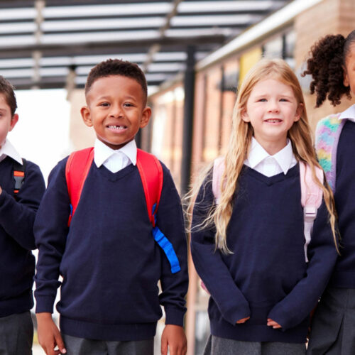 muti-racial school kids in uniform